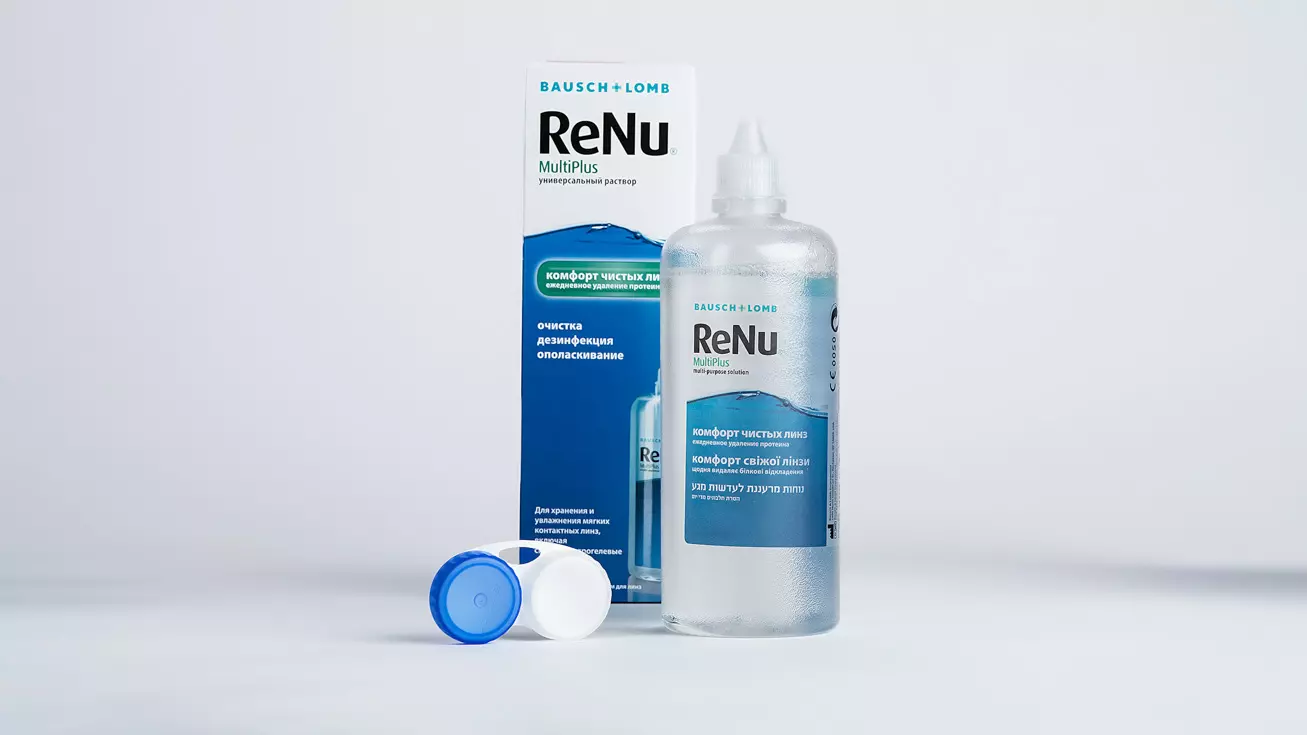 Купить Раствор ReNu MultiPlus (360 ml + контейнер) в «Очкарик» по лучшим  ценам