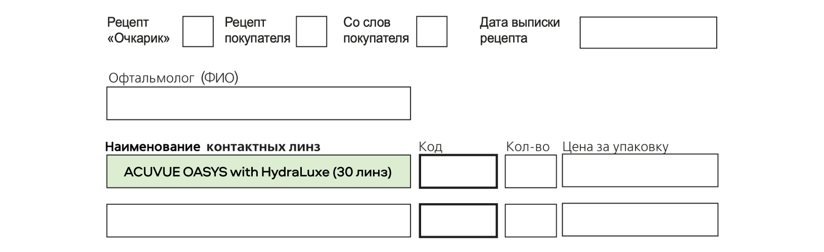рецепт на контактные линзы