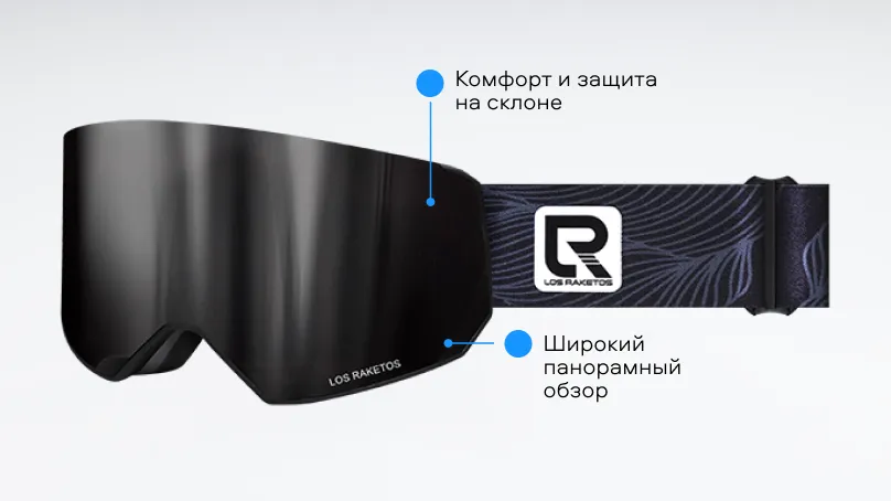 Солнцезащитные очки (горнолыжная маска) Los Raketos DOFFER BLACK CHROM 23100