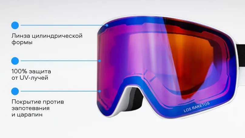 Солнцезащитные очки (горнолыжная маска) Los Raketos ELEMENT 2.0 WARM BLUE 22607