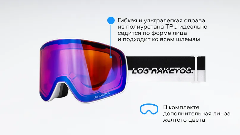 Солнцезащитные очки (горнолыжная маска) Los Raketos ELEMENT 2.0 WARM BLUE 22607