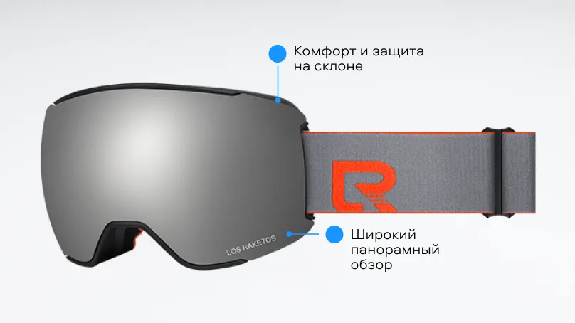 Солнцезащитные очки (горнолыжная маска) Los Raketos BANGER SILVER CHROM POLARISED 23003