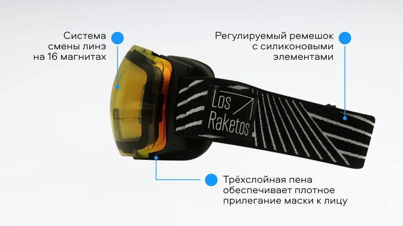 Солнцезащитные очки (горнолыжная маска) Los Raketos NIKRON RED 21123