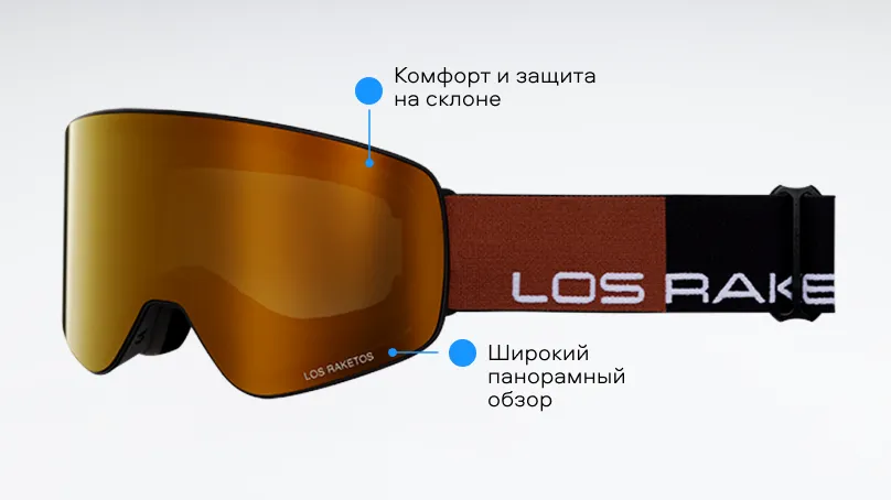 Солнцезащитные очки (горнолыжная маска) Los Raketos ELEMENT 2.0 GOLD 22609