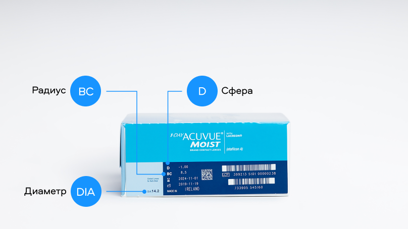 1 DAY ACUVUE MOIST (180 линз)