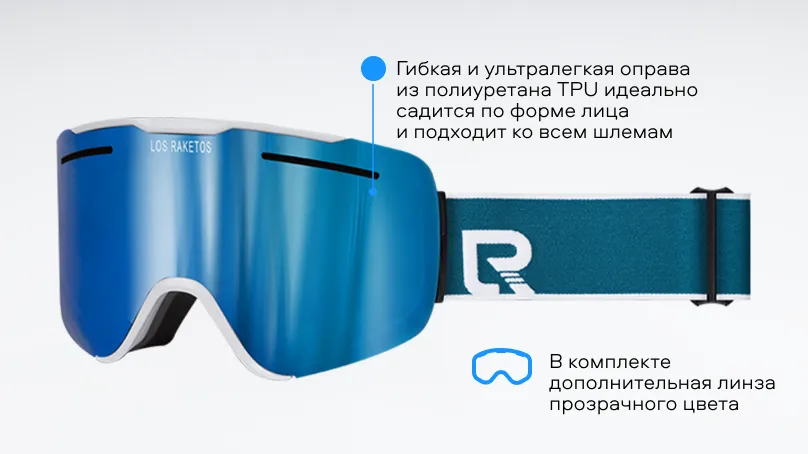 Солнцезащитные очки (горнолыжная маска) Los Raketos SNAP ICE BLUE CHROM 22124