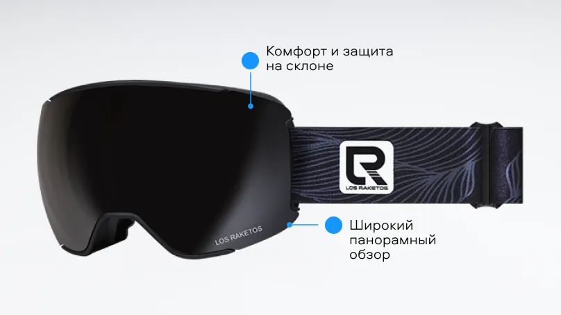Солнцезащитные очки (горнолыжная маска) Los Raketos BANGER BLACK CHROM POLARISED 23000