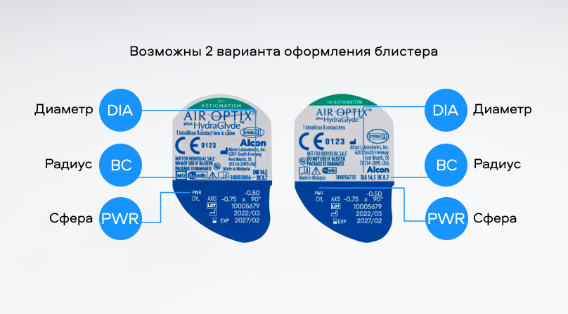 AIR OPTIX plus HydraGlyde For Astigmatism (3 линзы)